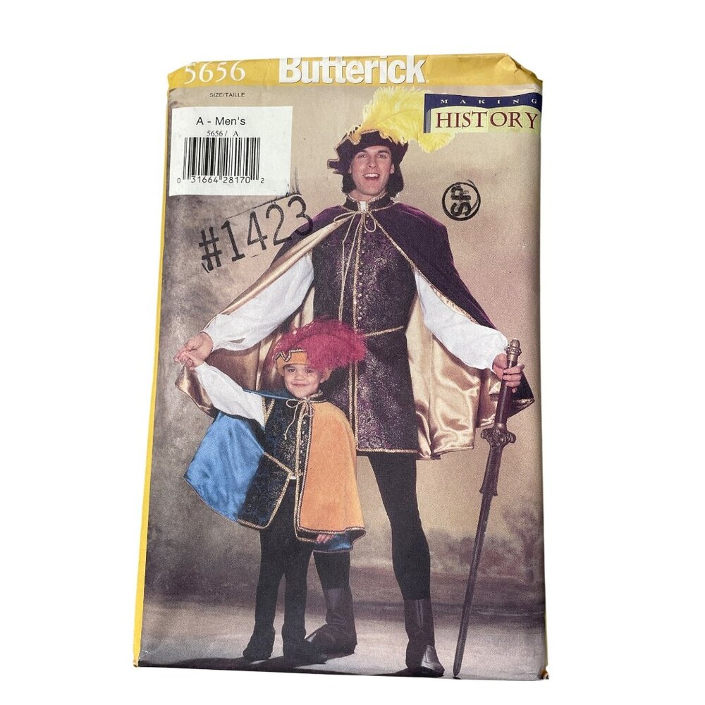 Y2K Butterick 5656 Sewing Pattern Size A XS-XL Renaissance Costume Cosplay UNCUT